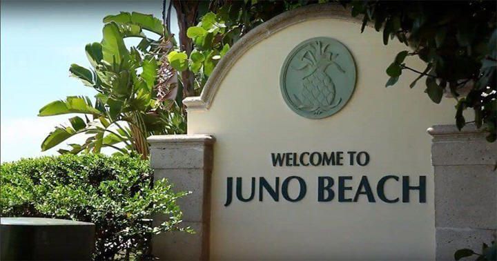 A sign that says welcome to juno beach
